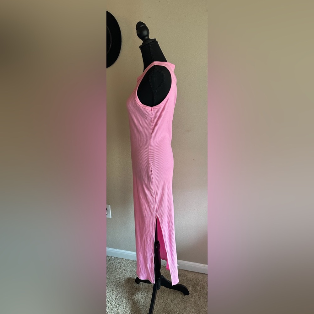 NWT XL Pink Sleeveless Ribbed Dress - Picture 3 of 4